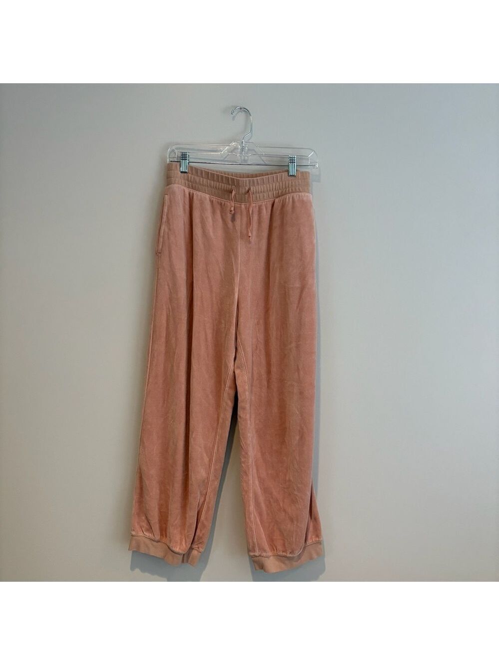 J. Crew Women's Blush Velvet Velour Joggers Size M
